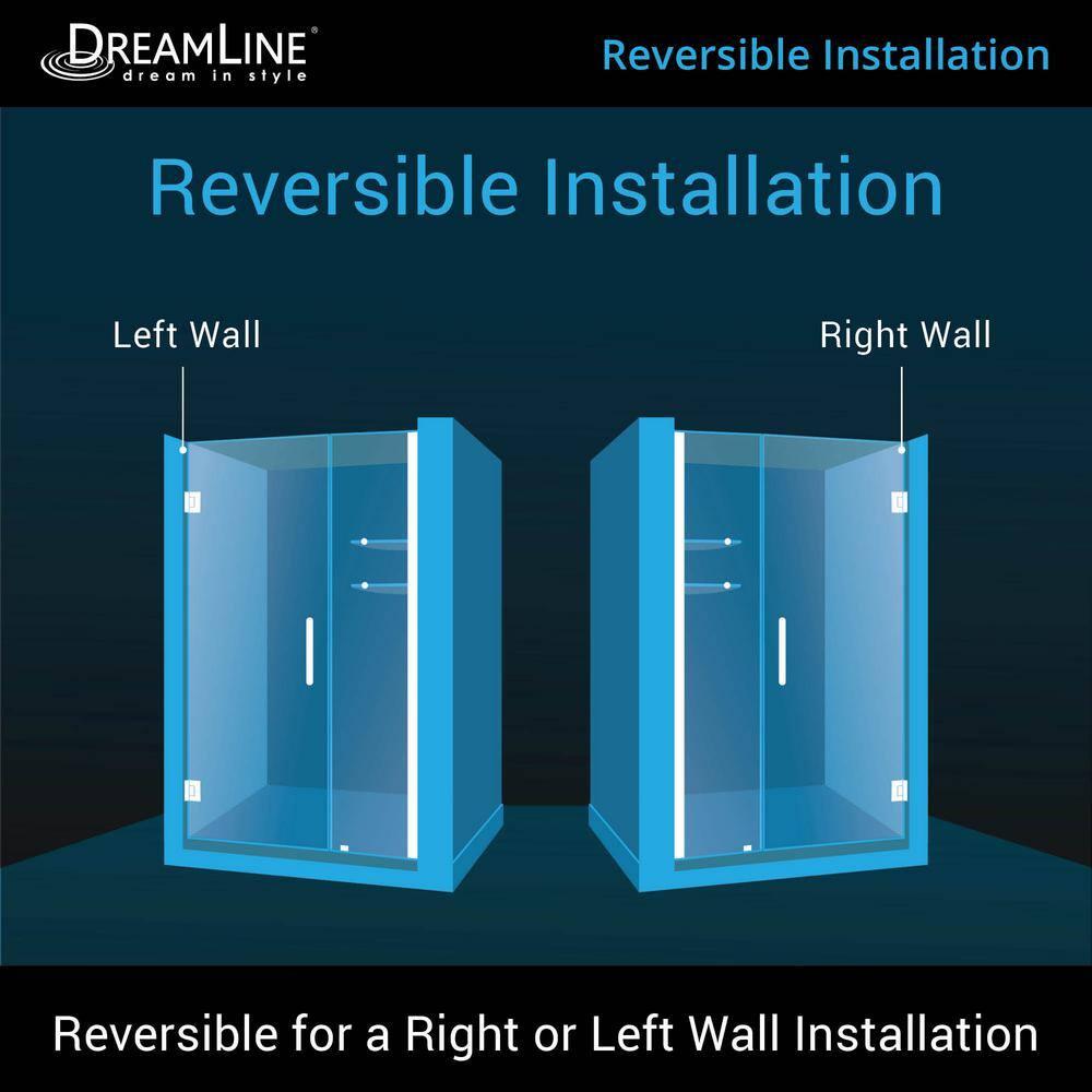 Unidoor 49" W x 72" H Hinged Frameless Shower Door