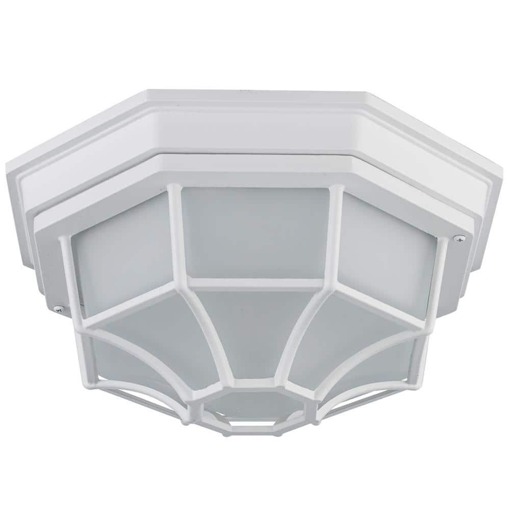 Contemporary White Glass 11" Flush-Mount Ceiling Light