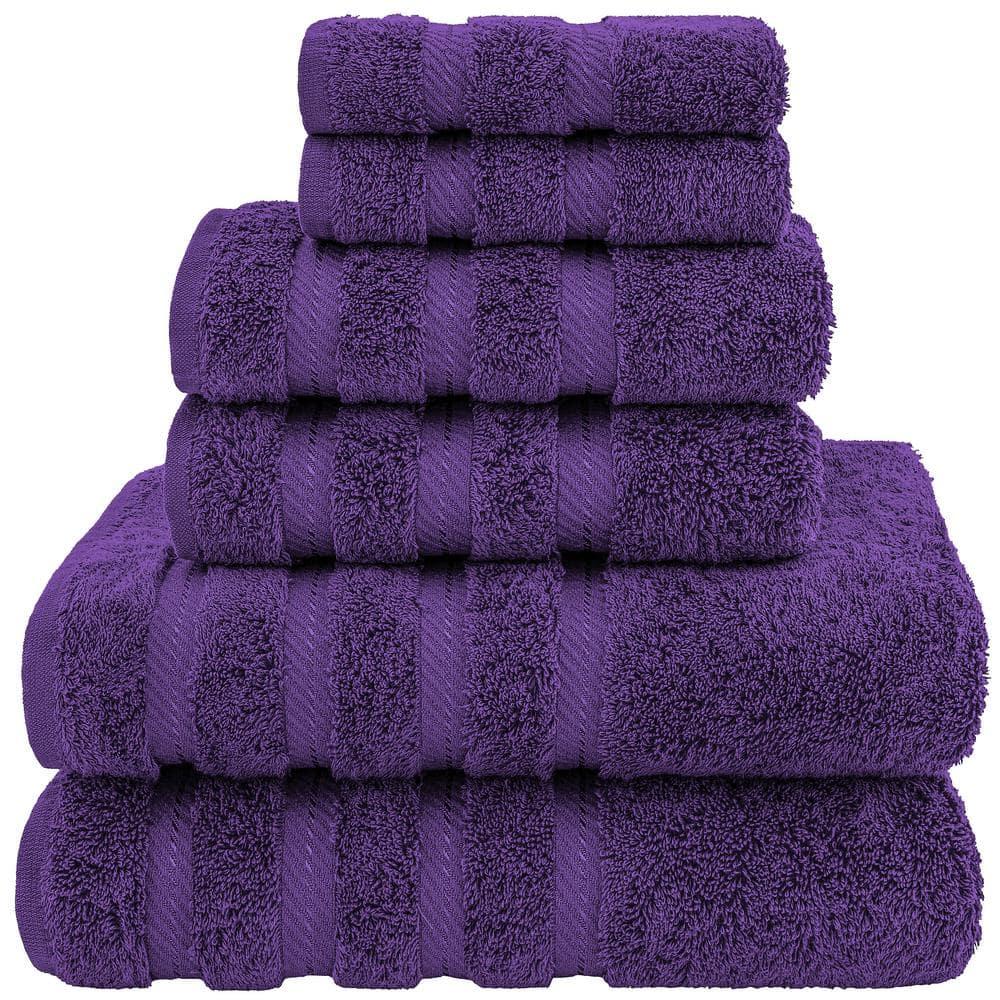 FAST APPLIANCES LLC Purple Bath Towels Set For Bathroom Soft Absorbent Durable 650 GSM Turkish Cotton Towel Set Of 6, 2 Large Bath Towels, 2 Hand Towels, 2 Washclothes