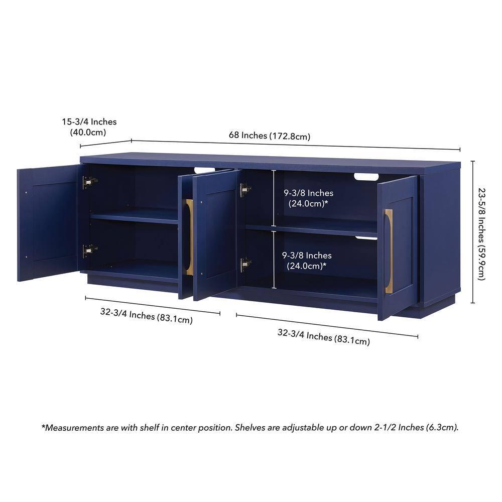 Evelyn&Zoe Tillman Rectangular TV Stand for TV's up to 75", Dark Blue