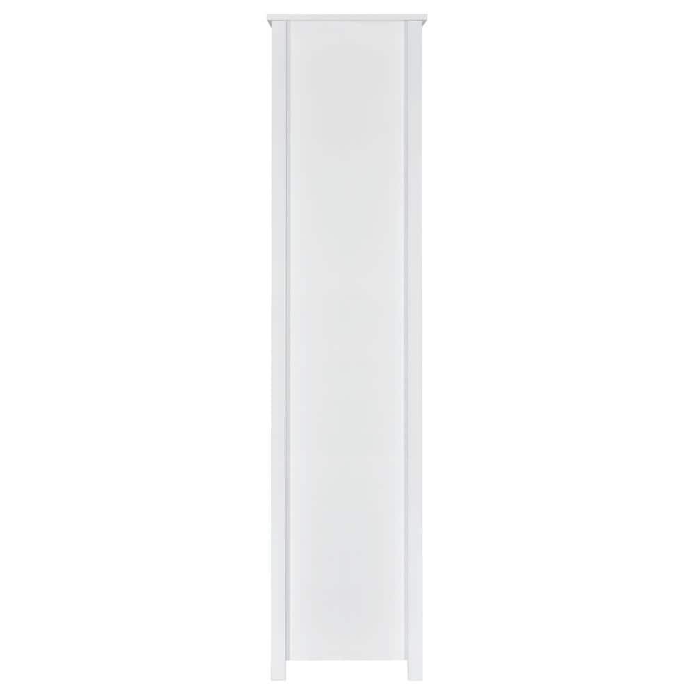 Coaster 68" Dylan 8 Shelf Bookcase with Storage Drawer White High Gloss : Laminated, Modern Design, Zinc Alloy Hardware