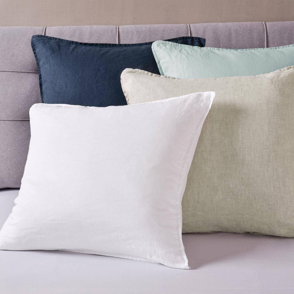 Washed Linen Square Decorative Pillow Cover Set - Navy 2pk - Levtex Home