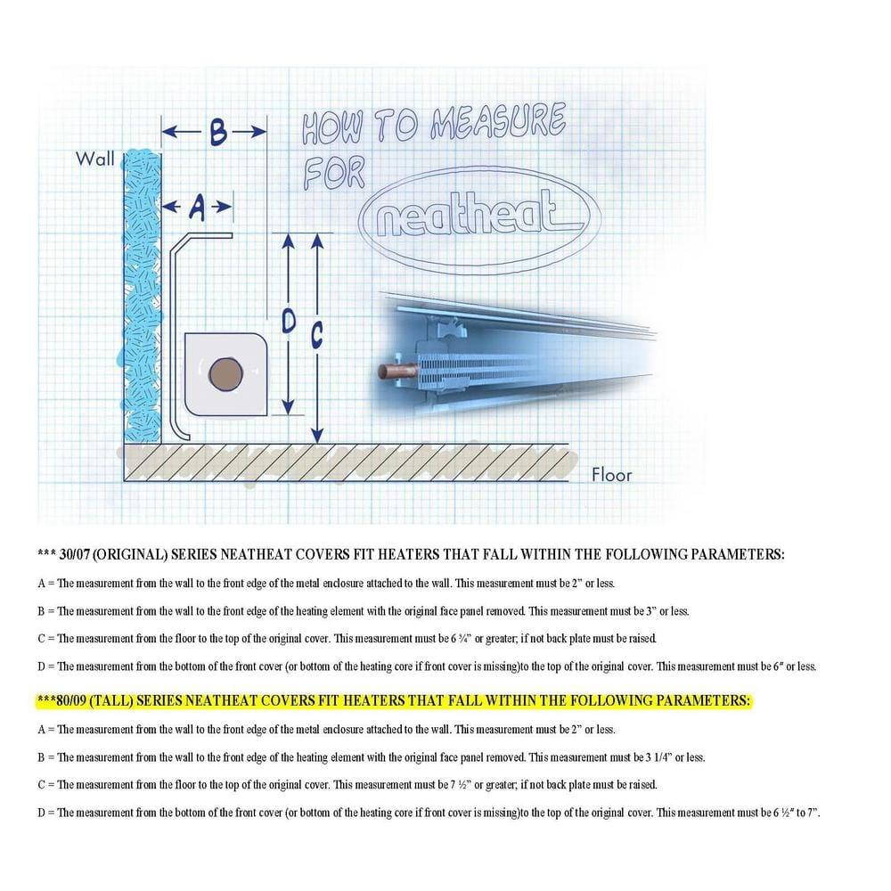 80/09 Tall Series 4 ft. Hot Water Hot Water Baseboard Cover (Not for Electric Baseboard)