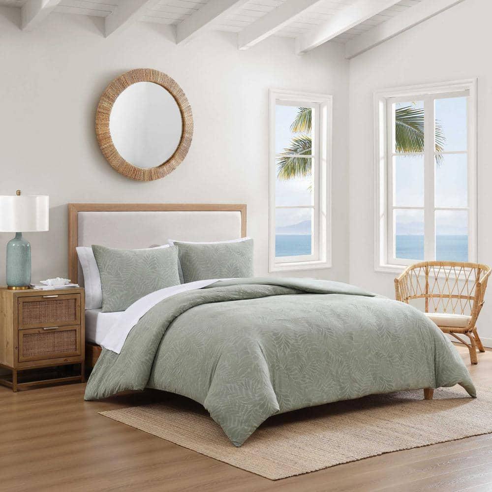 Harbor Palm 3 Piece Green 100% Cotton King Comforter Set