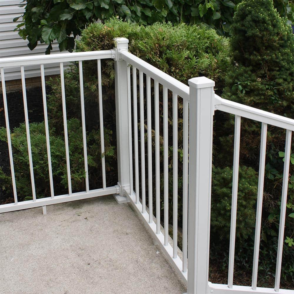 Weatherables Stanford Railing Kit – Aluminum Indoor & Outdoor Railing Kit for Decks, Porches & Balconies, Made with Durable & Low-Maintenance White Textured Powder-Coat Finish (36 in. H x 8 ft. W)