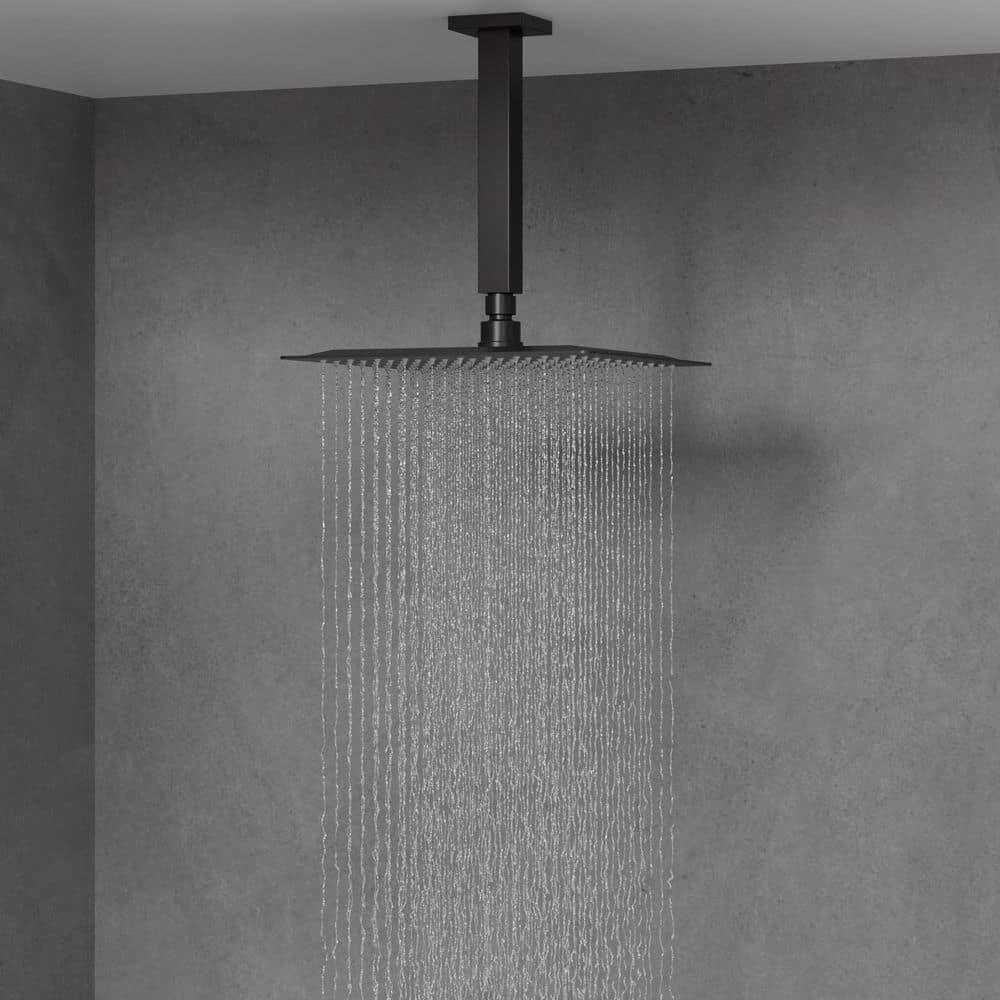 Pressure Balancing Shower Faucet 12" High-Pressure Dual Showerheads with LCD Display