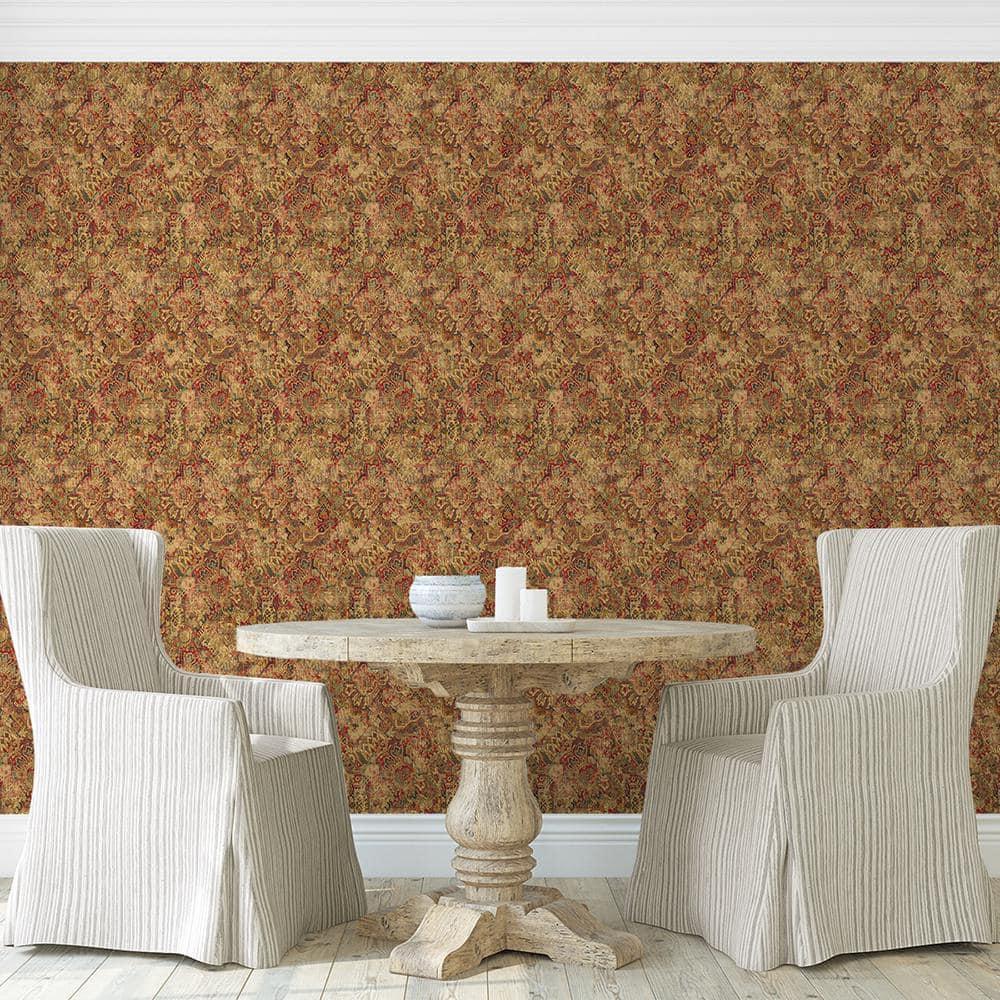 Surface Style - Peel and Stick Wallpaper, Abstract Wallpaper for Bedroom, Powder Room, Kitchen, Vinyl, 30.75 Sq Ft Coverage (Cumbrae Collection, Ruby)