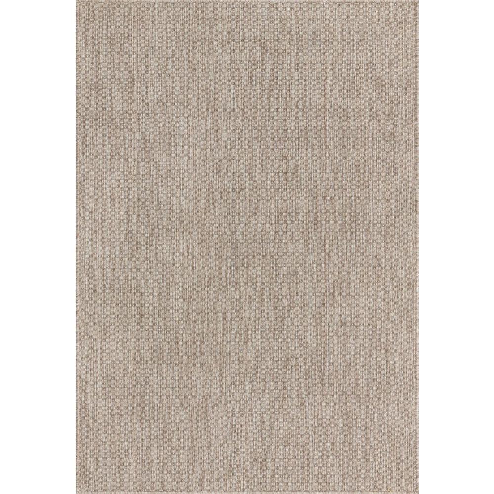 Unique Loom 4' 1 x 6' 1 Rectangle Indoor/Outdoor Solid Beige Area Rug