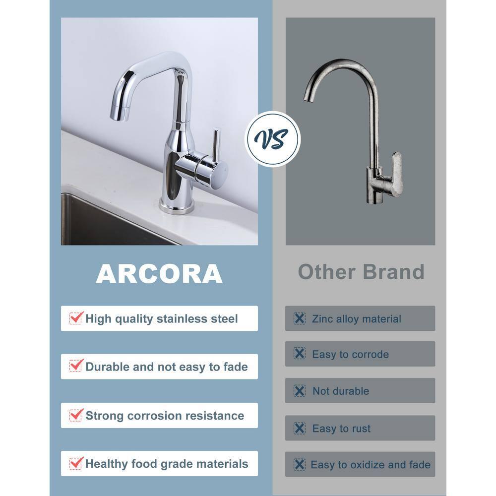 Aleasha Single Handle Deck Mounted Bar Faucet Inclued Supply Lines AL-4M04C