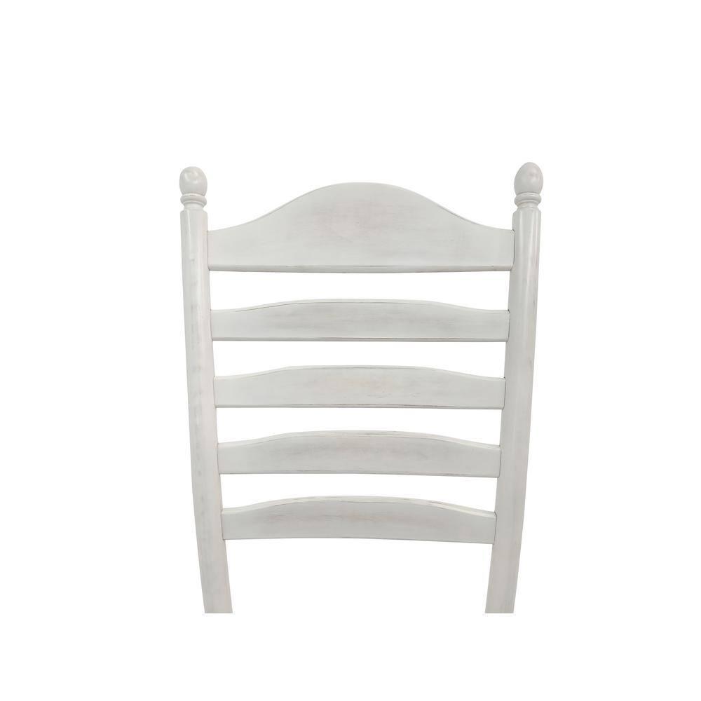 Carolina Living Josefine Dining Chair White Wash: Solid Rubberwood, Ladder Back Design, Unfinished Surface