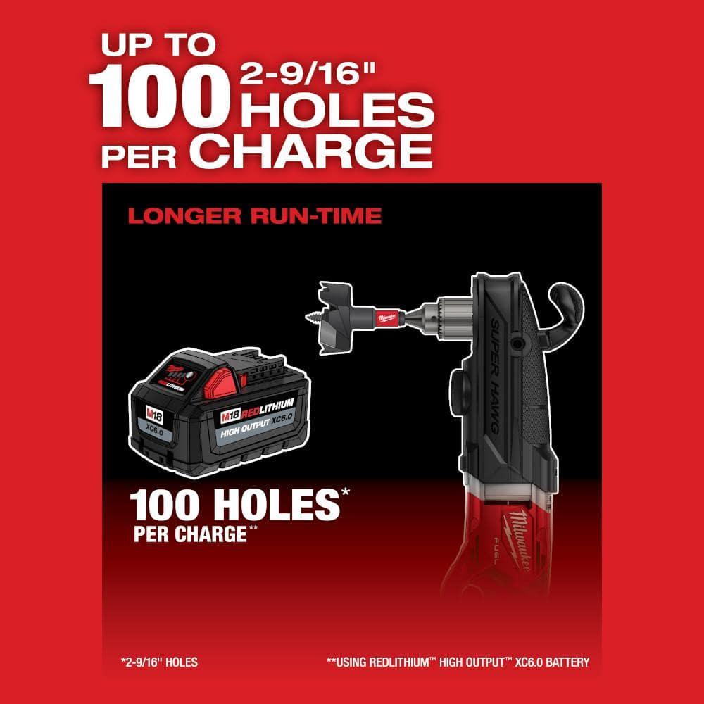 Milwaukee 2809-20 M18 FUEL 18-Volt Lithium-Ion Brushless Cordless GEN 2 Super Hawg 1/2 in. Right Angle Drill (Tool-Only)