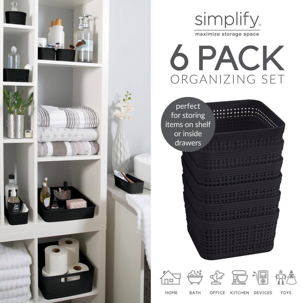 Simplify Simplify Plastic Basket (Set of 6)