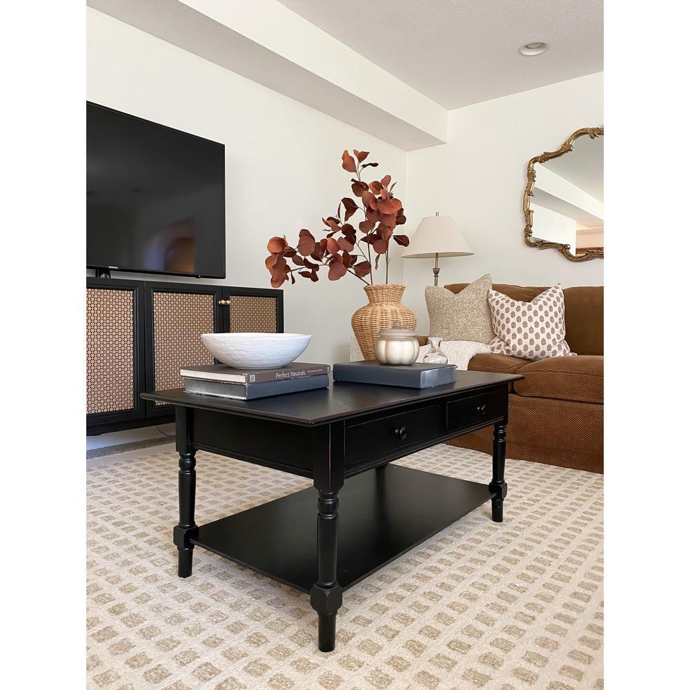 Boris Coffee Table - Distressed Black - Safavieh