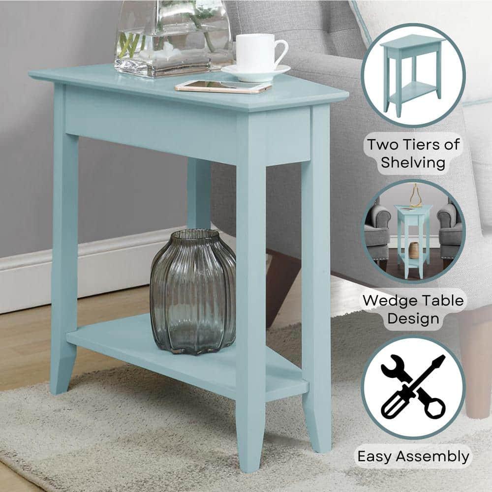 Convenience Concepts American Heritage Wedge End Table, Sea Foam Blue