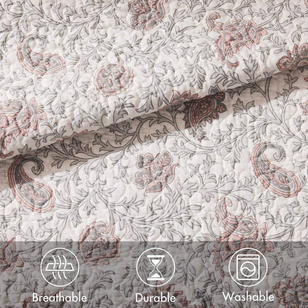 Madison Park Dawn 6 Piece Cotton Percale Quilt Set with Throw Pillows