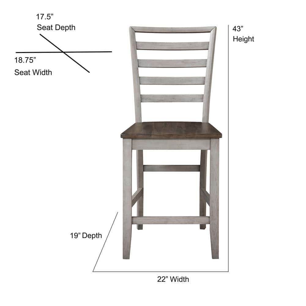 9pc Abacus Counter Dining Set Alabaster/Honey - Steve Silver Co.: Self-Storing Leaf, Seats 8