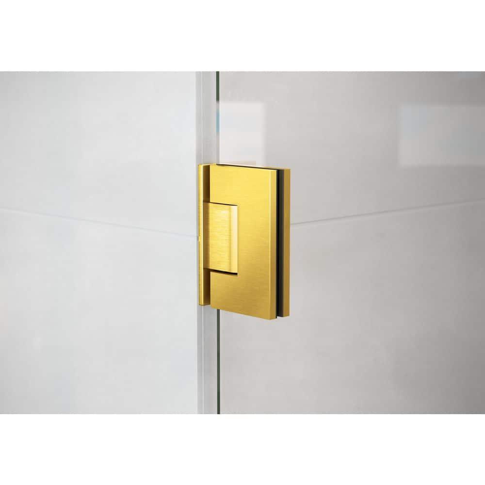 Illume 59 in. x 37 in. x 78 in. 90-degree Fully Frameless Wall Hinged Glass Shower Enclosure