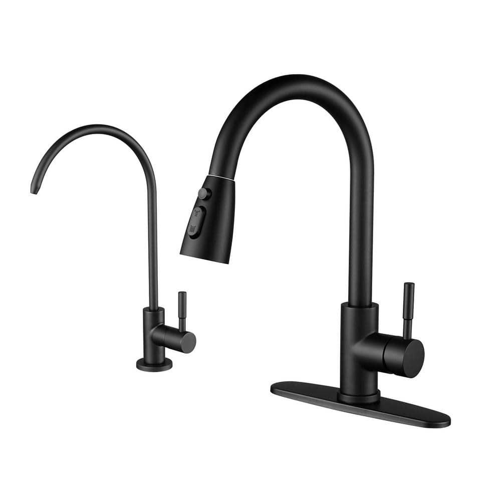 ARCORA ARCORA Stainless Steel Pull-Down Kitchen Faucet and Water Filter Faucet Combo AR7100301B-L