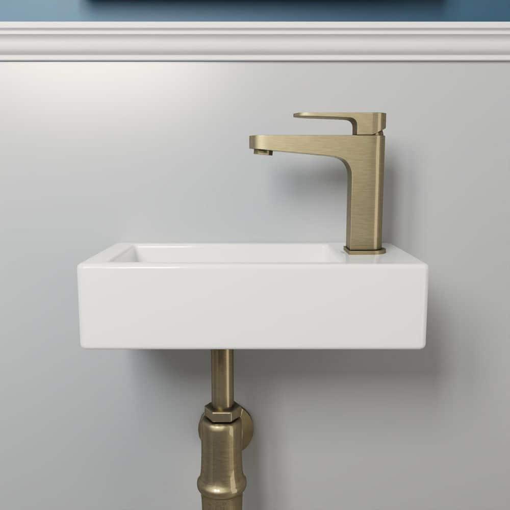 DeerValley DV-1V081R White Ceramic Rectangular 7'' Wall Mount Bathroom Sink