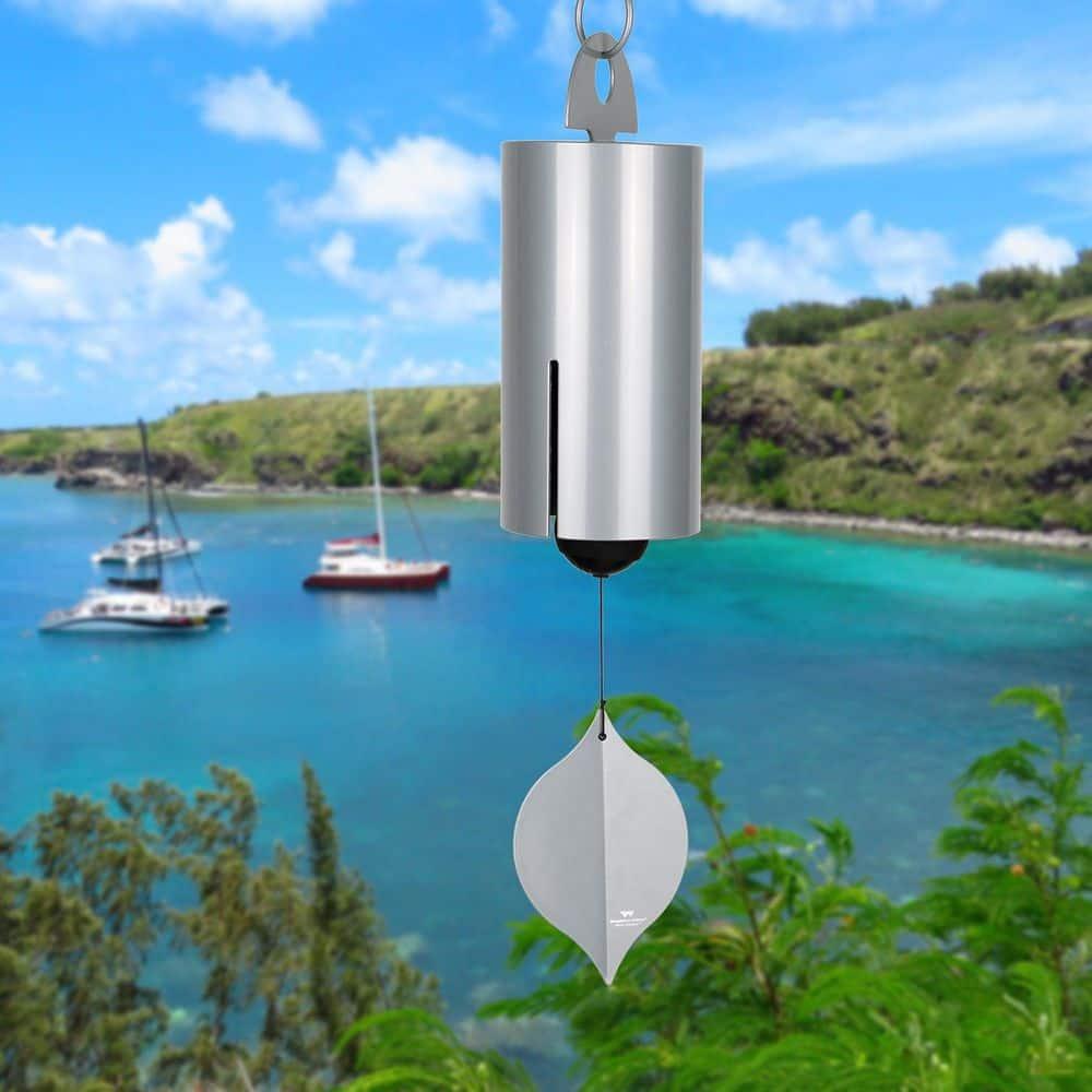 Woodstock Windchimes Heroic Windbell Harbor Gray, Wind Chimes For Outside, Wind Chimes For Garden, Patio, and Outdoor Décor, 40"L