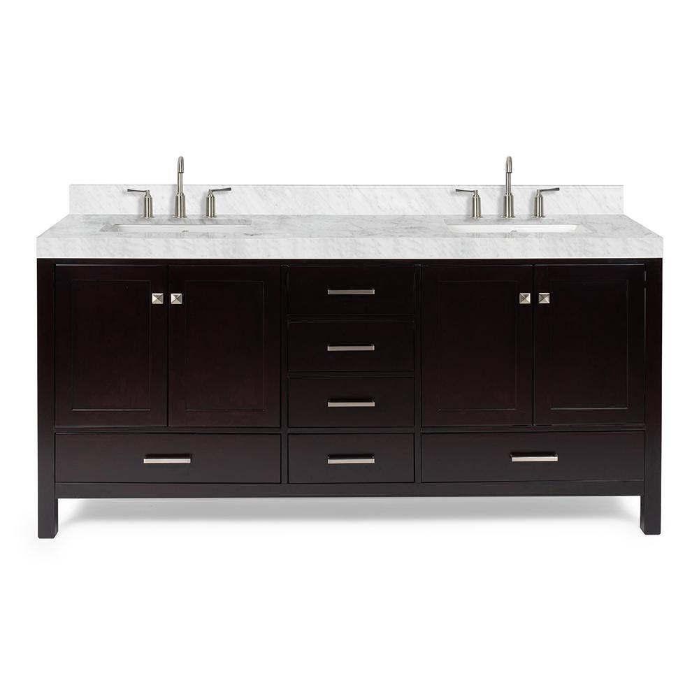 Cambridge Double Bathroom Vanity with Carrara Marble Top