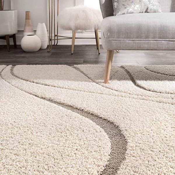 nuLOOM Carolyn Modern Shag Area Rug, 9' 2" x 12', Cream
