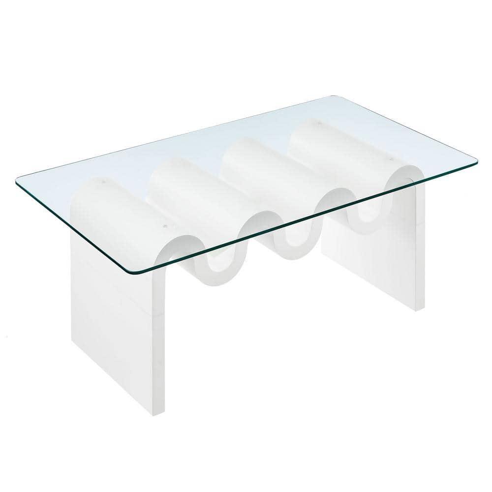 Modway Ondine Glass Top Coffee Table In Spiced Apple
