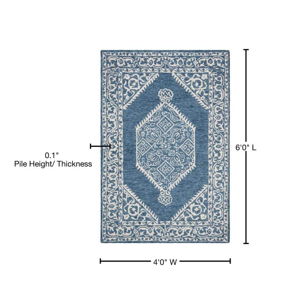 Micro-Loop MLP605 Hand Tufted Area Rug - Blue/Ivory - 4'x6' - Safavieh.