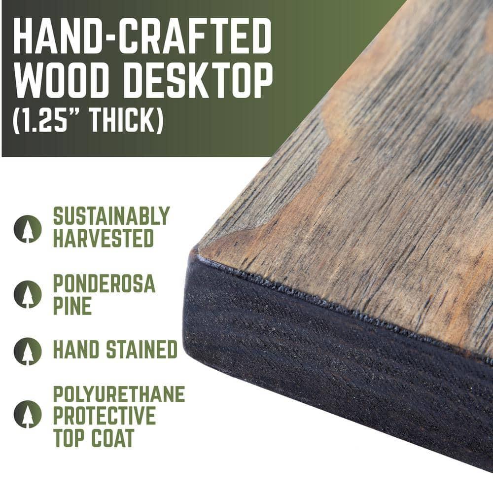 Pipe Decor 24 In. X 48 In. X 1.25 In. RESTORE Office Desk Wood Top