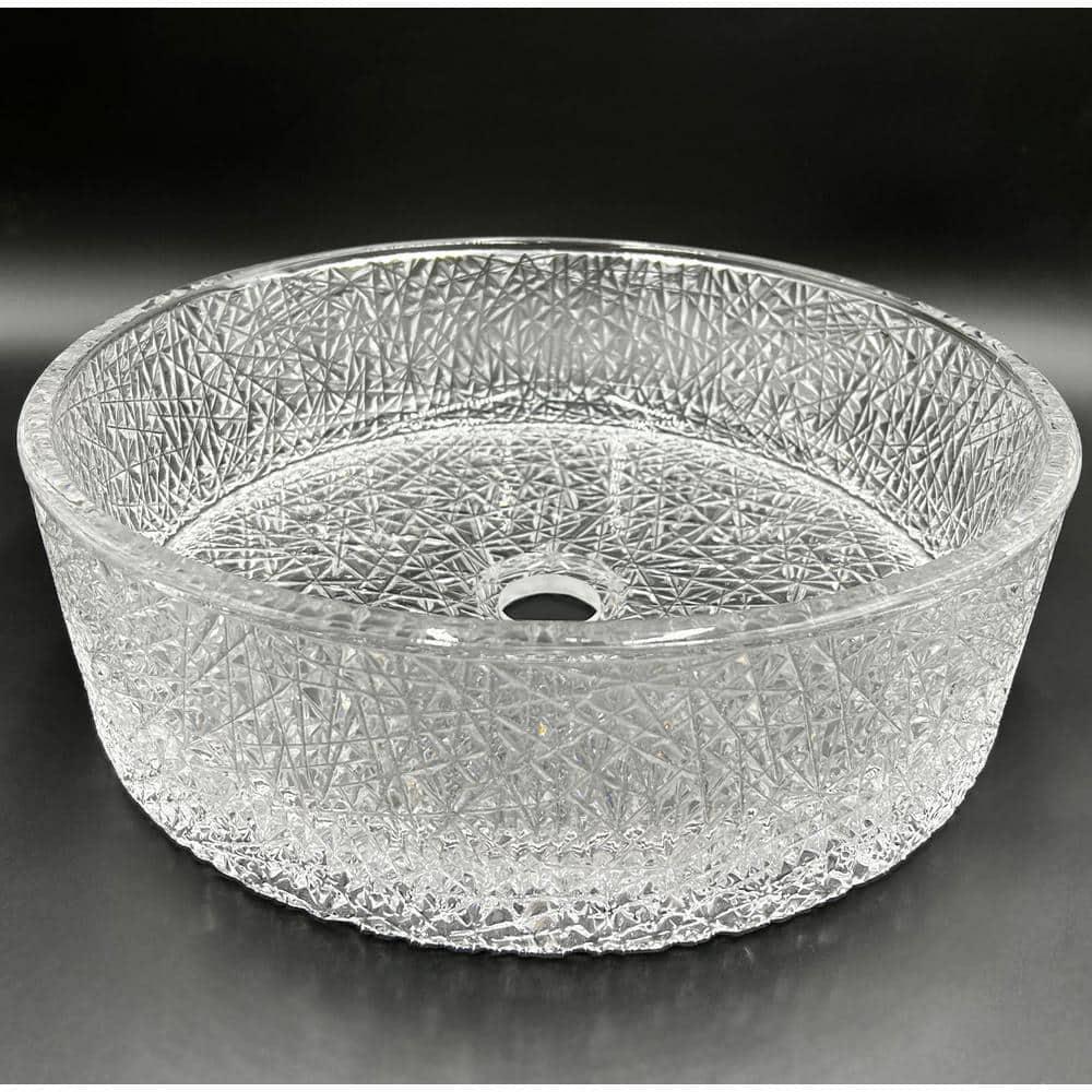 Stadium 14" Glass Circular Bathroom Vessel Sink - Timeless Collection