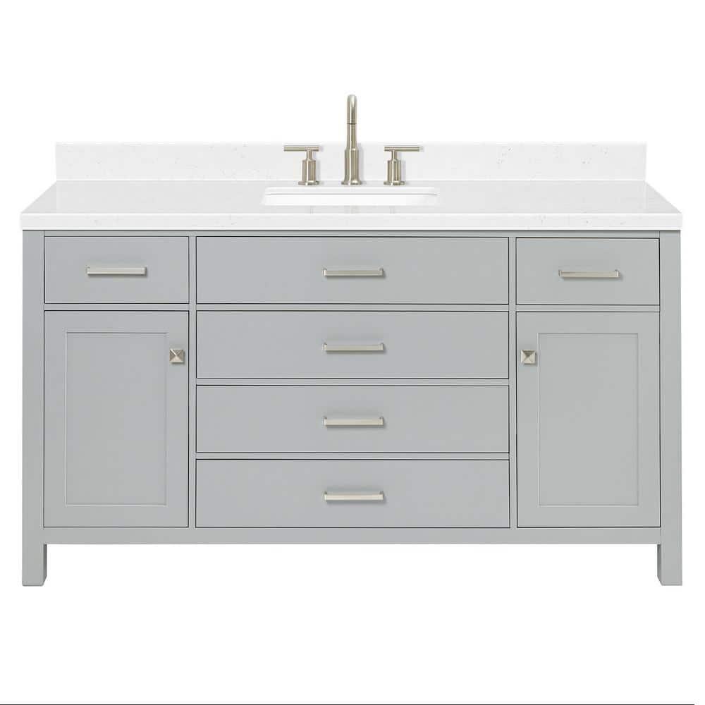 Ariel H060scqrvo Bristol 60" Free Standing Single Basin Vanity Set - Grey