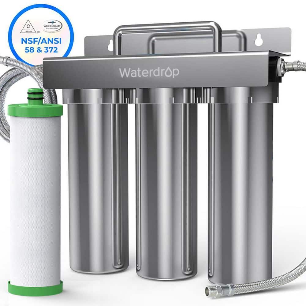 Waterdrop TST-UF Ultra-Filtration Under Sink Water Filter, Stainless Steel, 5X Service Life, Extra P1 Replacement Filter