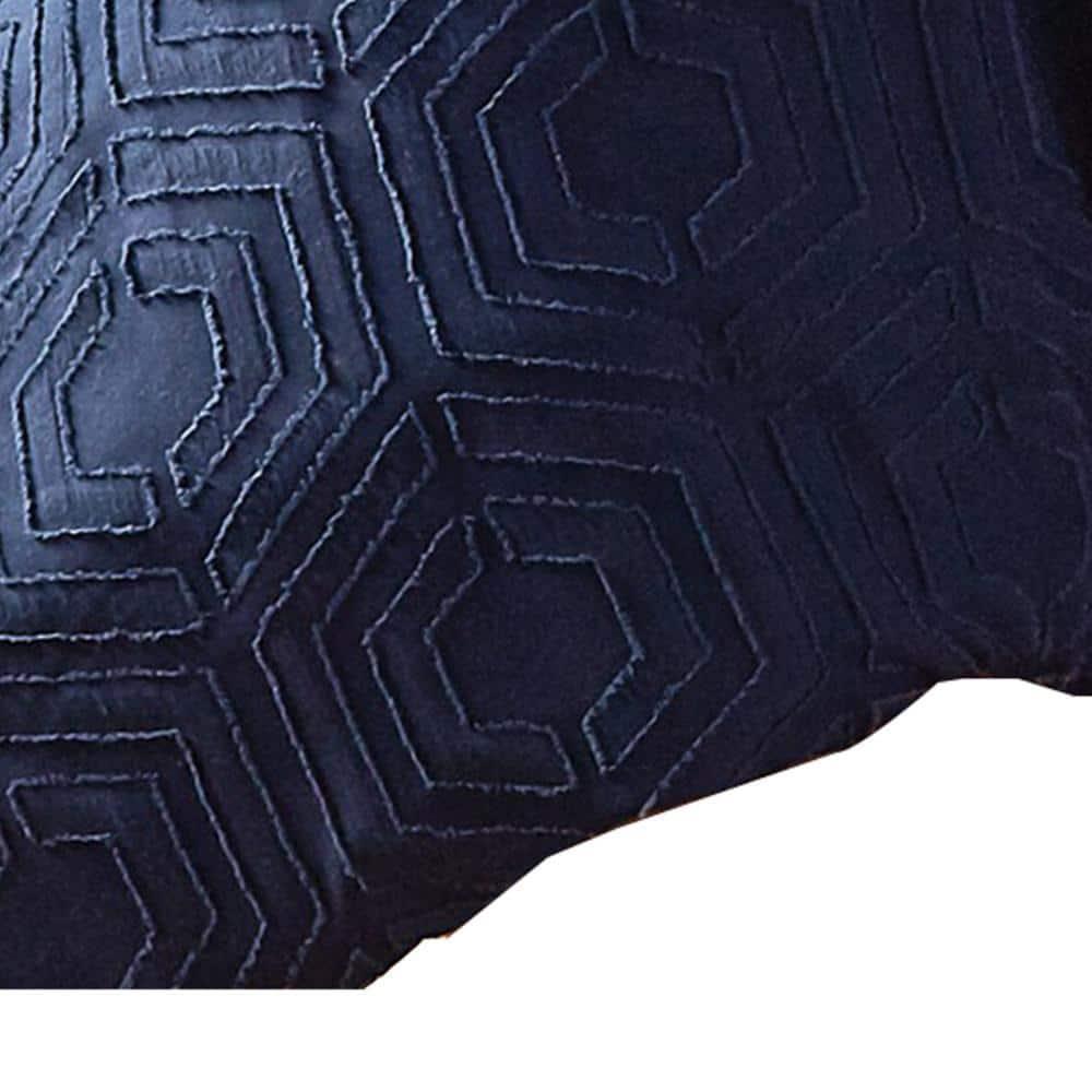 Jose 3 Piece King Size Comforter Set - Matching Shams - Jacquard Navy Blue