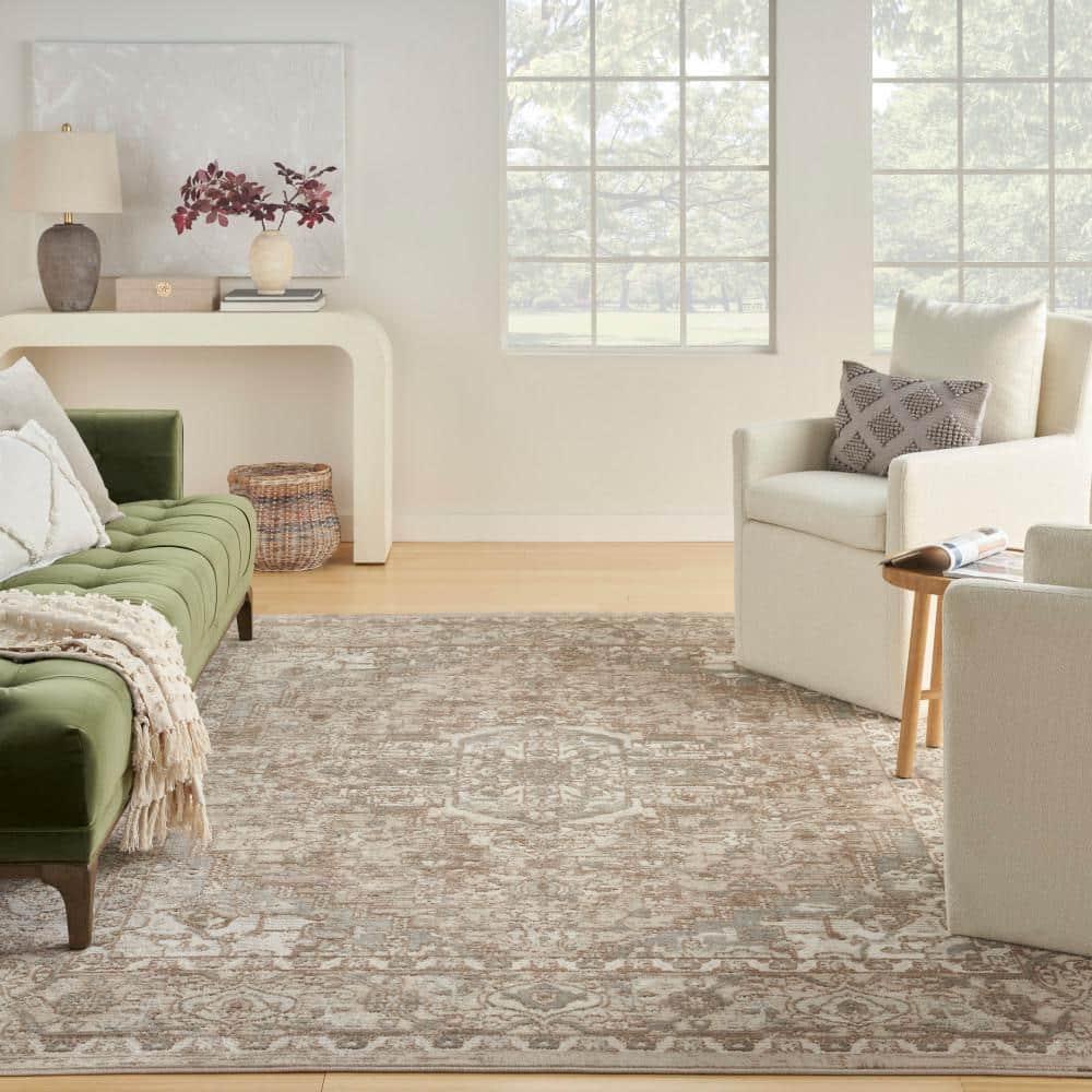 Nourison Concerto Center Medallion Indoor Rug Beige 7'10"x9'10"