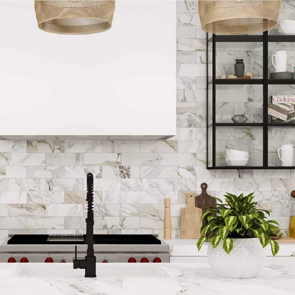 4" x 12" Marble Subway Wall & Floor Tile