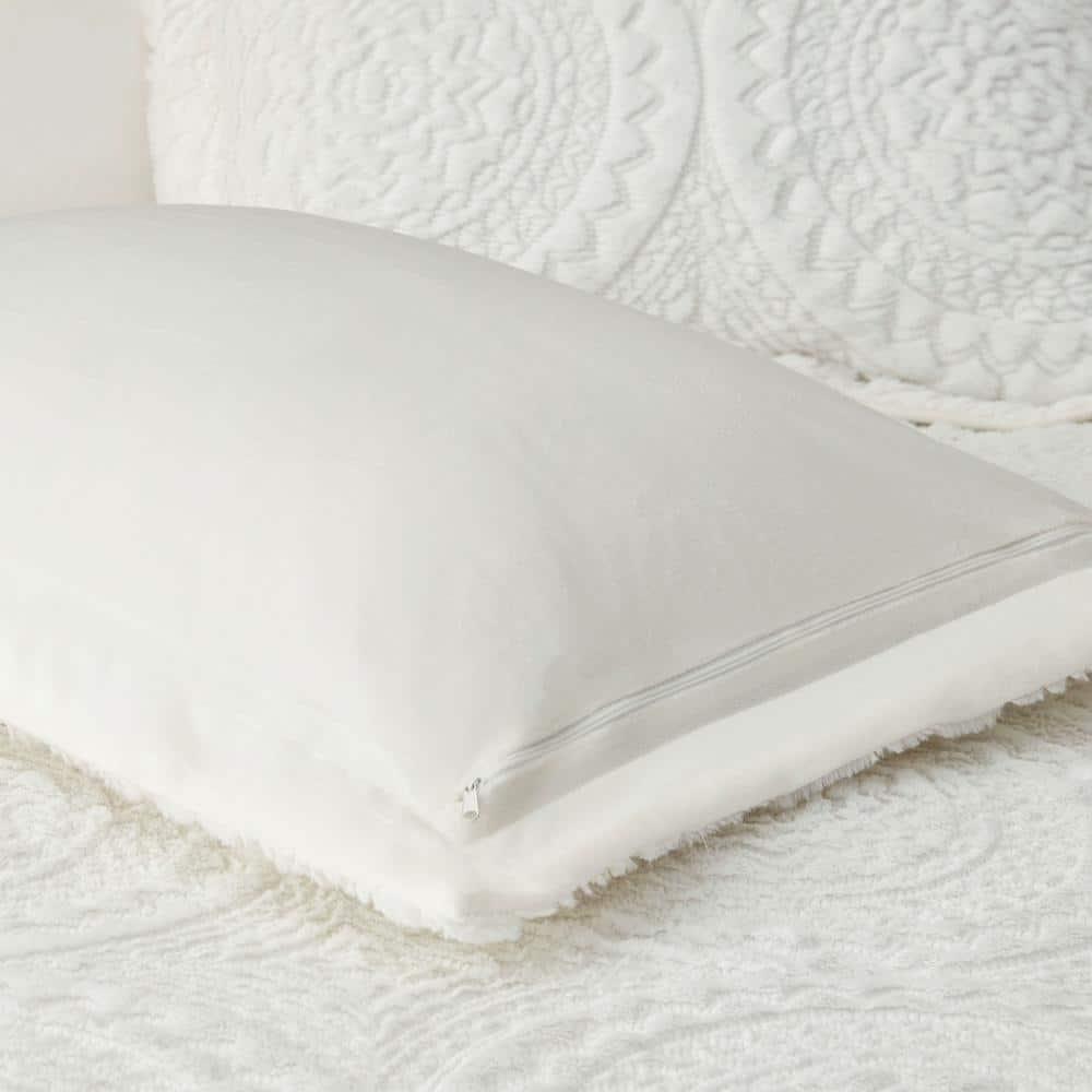 Arya Embroidered Medallion Faux Fur Ultra Plush Duvet Cover Set