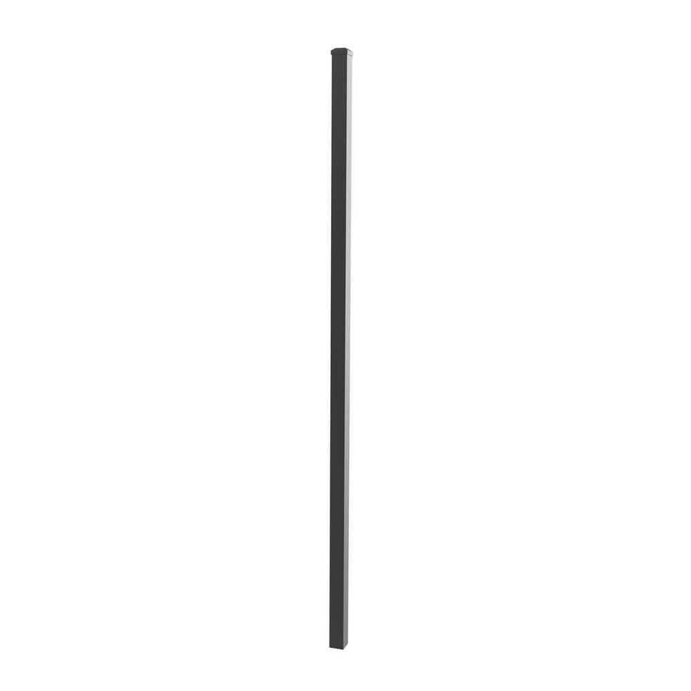 Deckorators 2 in. x 2 in. x 84 in. Aluminum Fence Post Kit, Textured Black