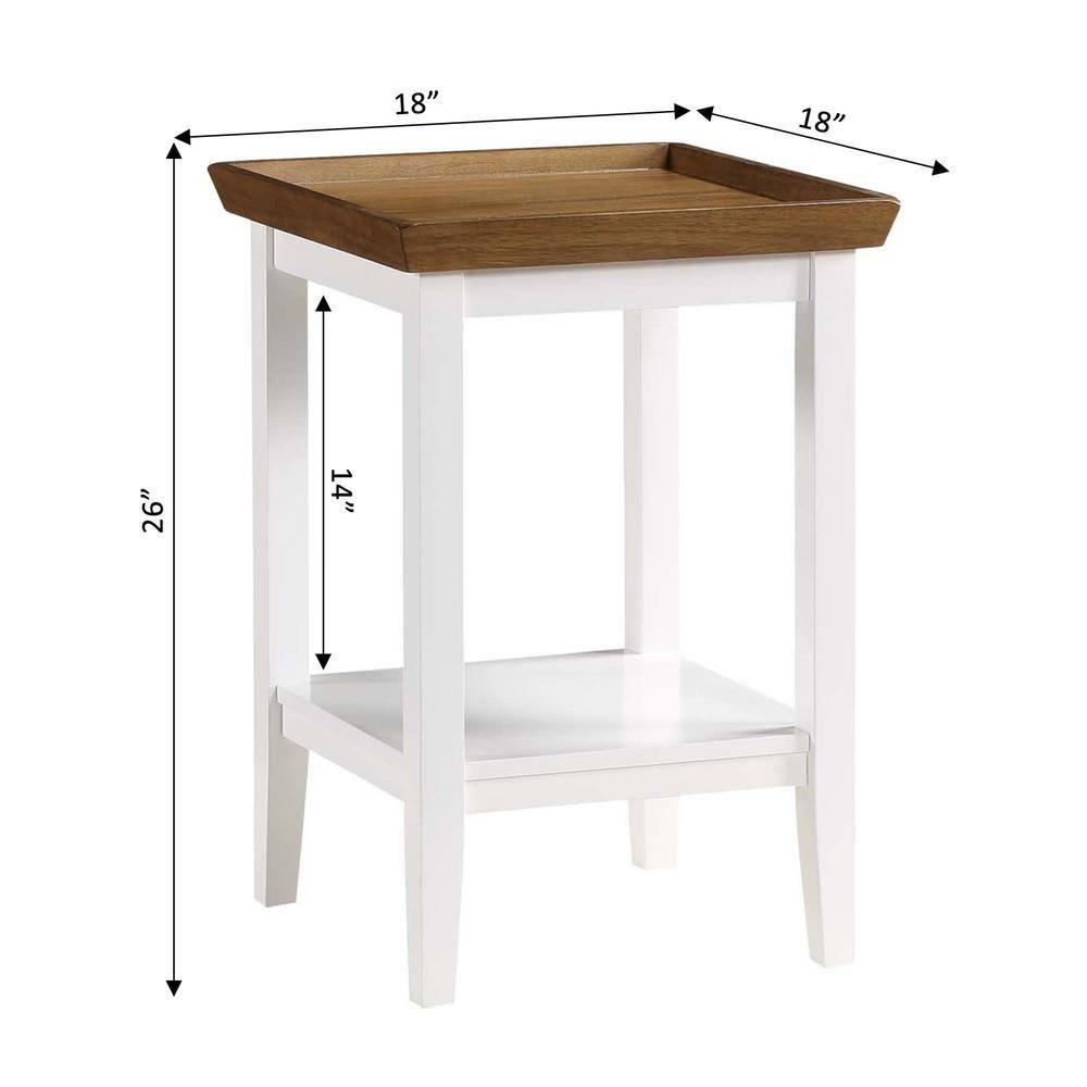 Convenience Concepts Ledgewood End Table, Driftwood / White, 18 in x 18 in x 26 in