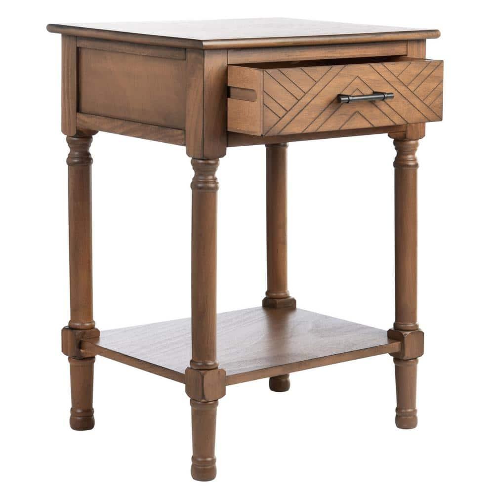 Peyton 1 Drawer Accent Table - Brown - Safavieh