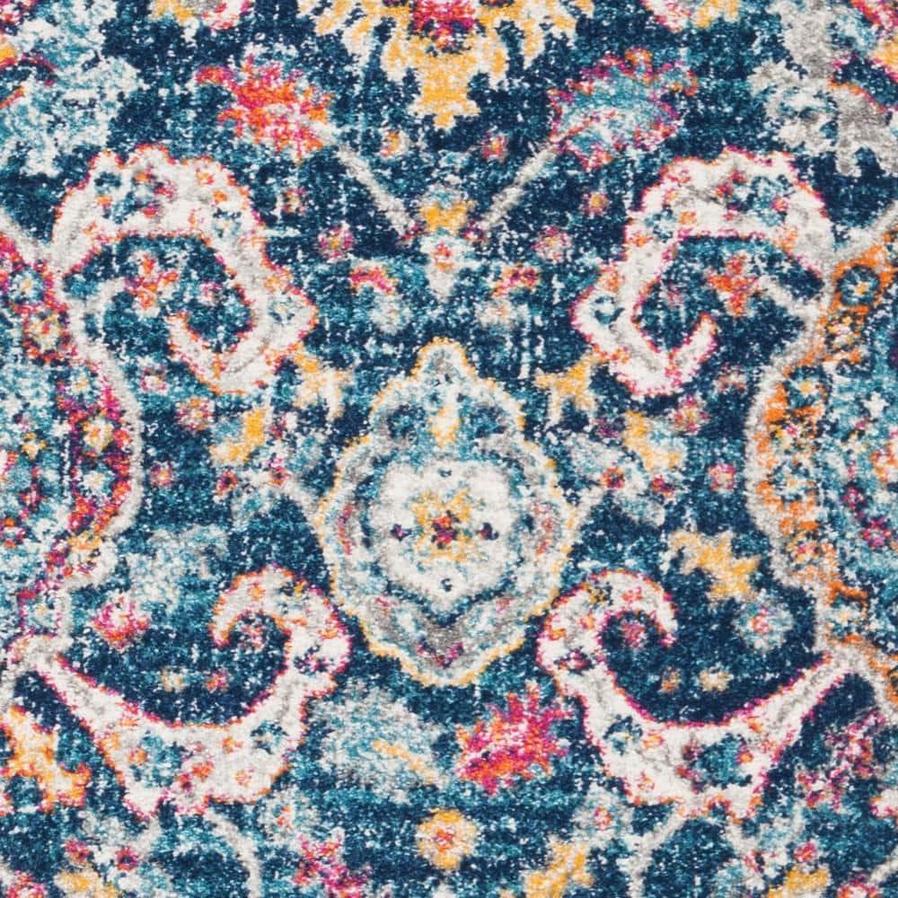 Evoke EVK255 Power Loomed Runner Rug - Navy/Fuchsia - 2'2"x7' - Safavieh.
