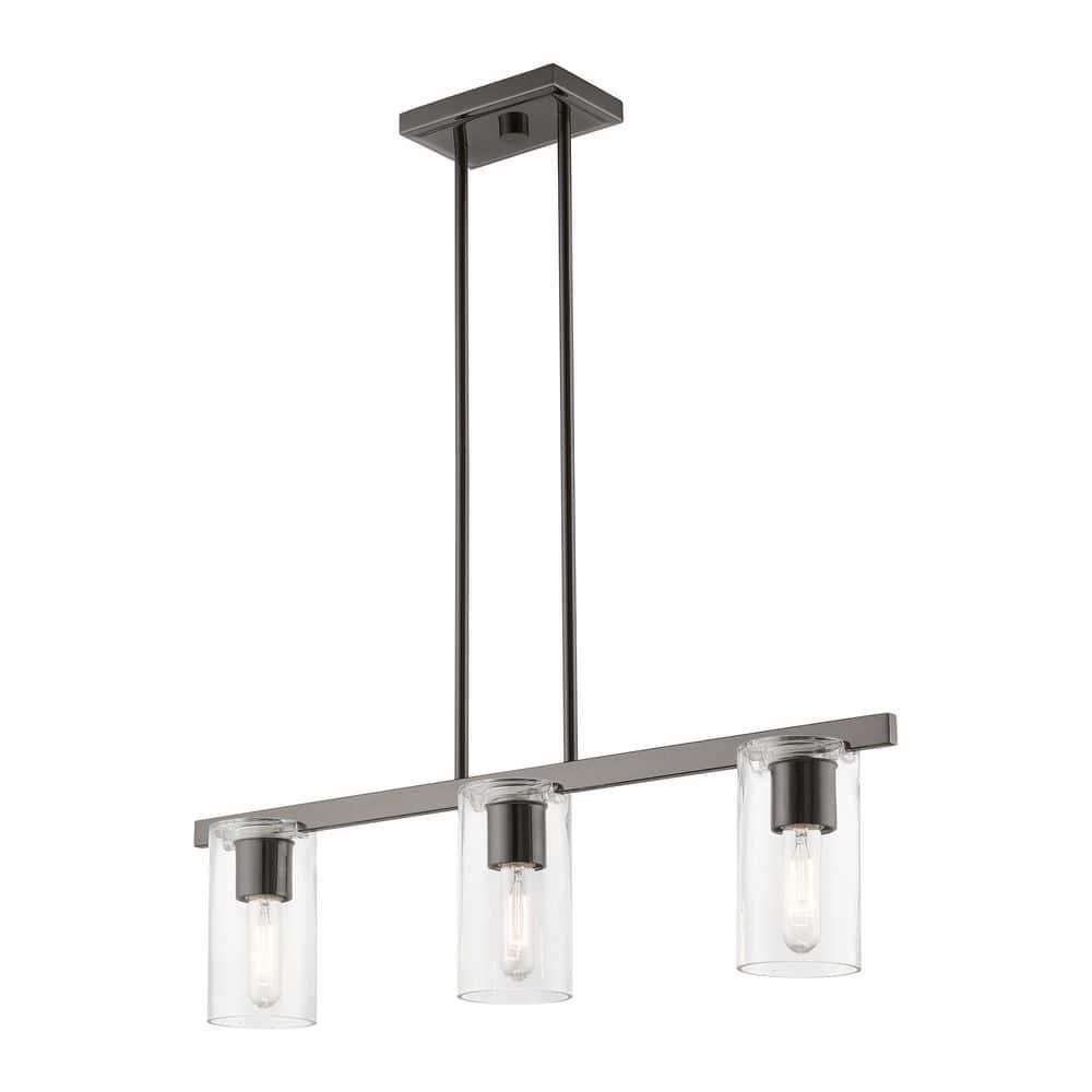 Livex Lighting Clarion 3 - Light Chandelier in  Black Chrome