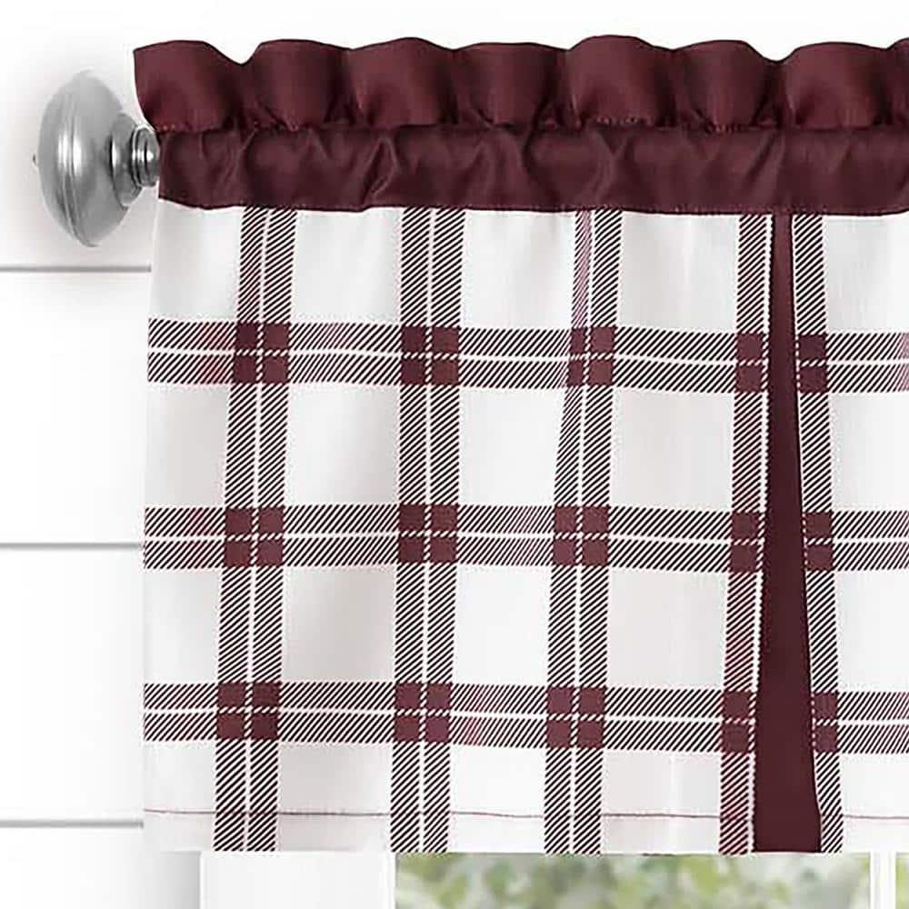 Achim Importing Co Plaid Tailored 58'' W Kitchen Curtain