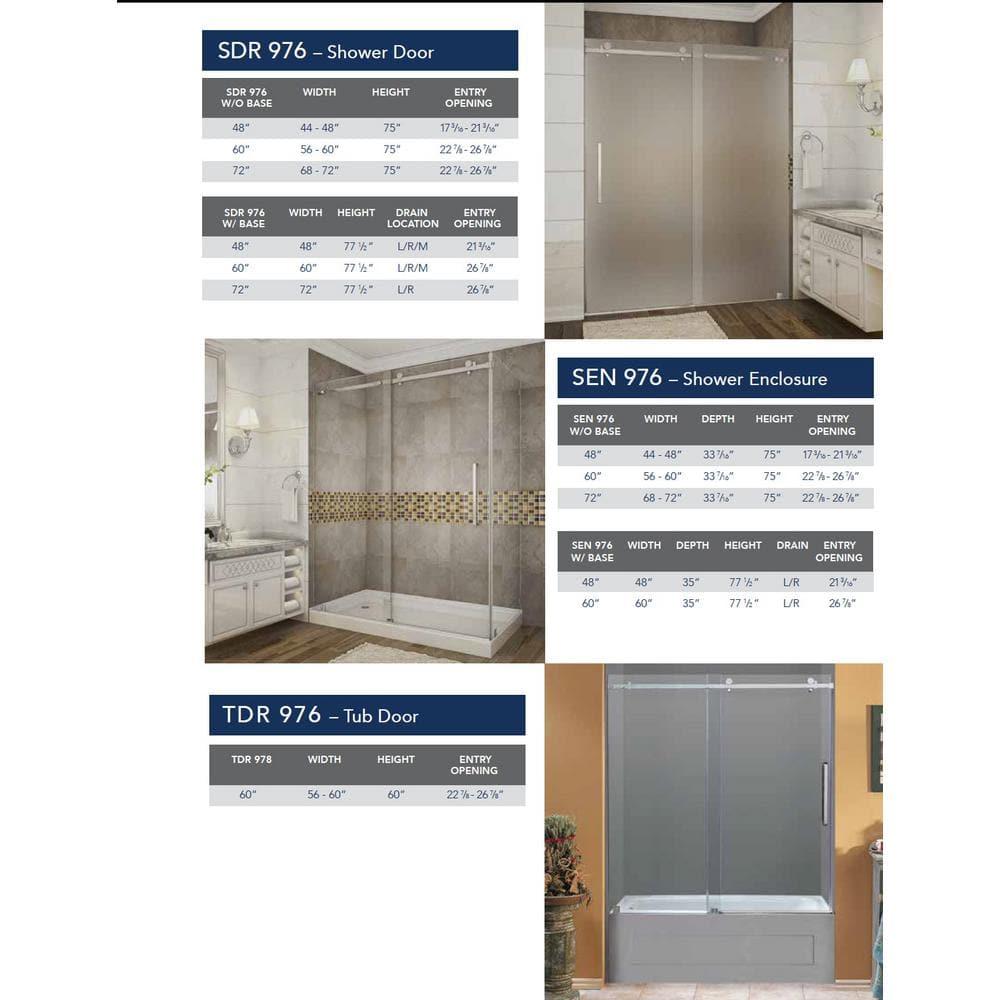 Moselle 75" H Single Sliding Frameless Shower Door