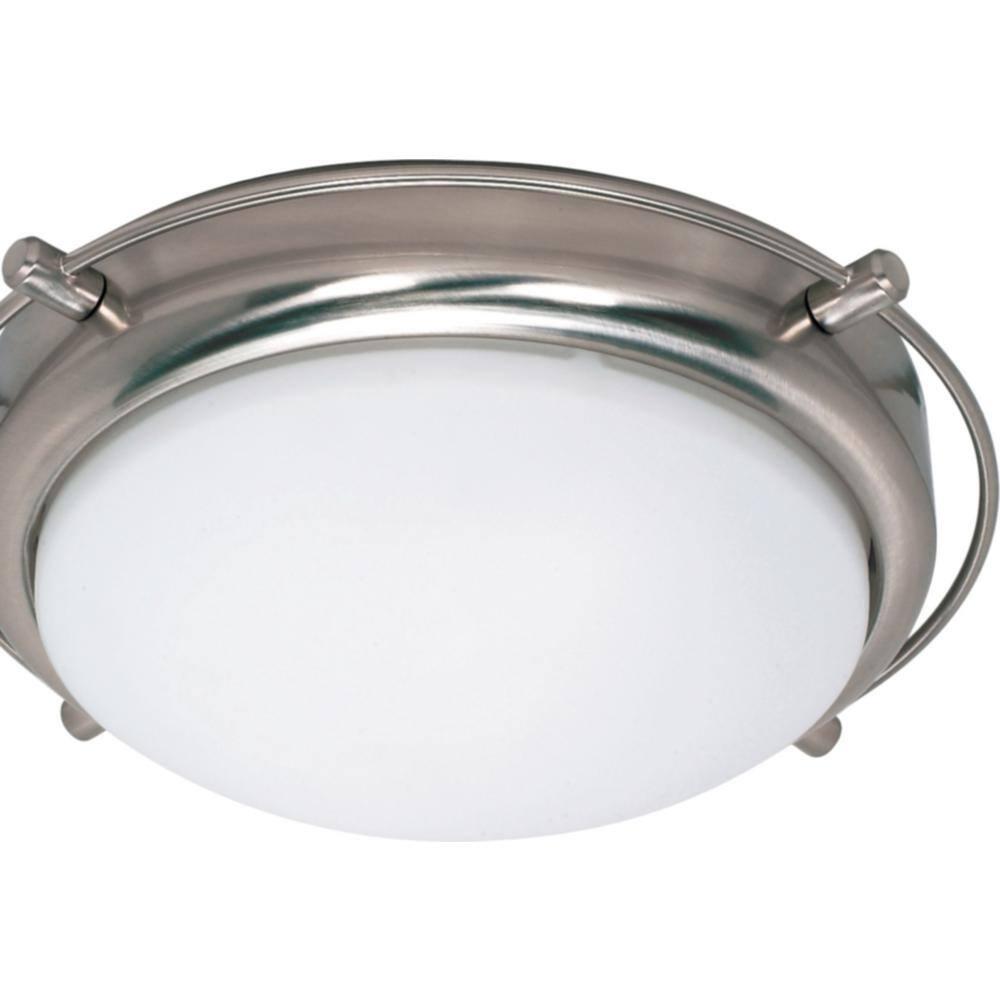 Modern Frosted Shade 2-Light Flush Mount in Brushed Nickel