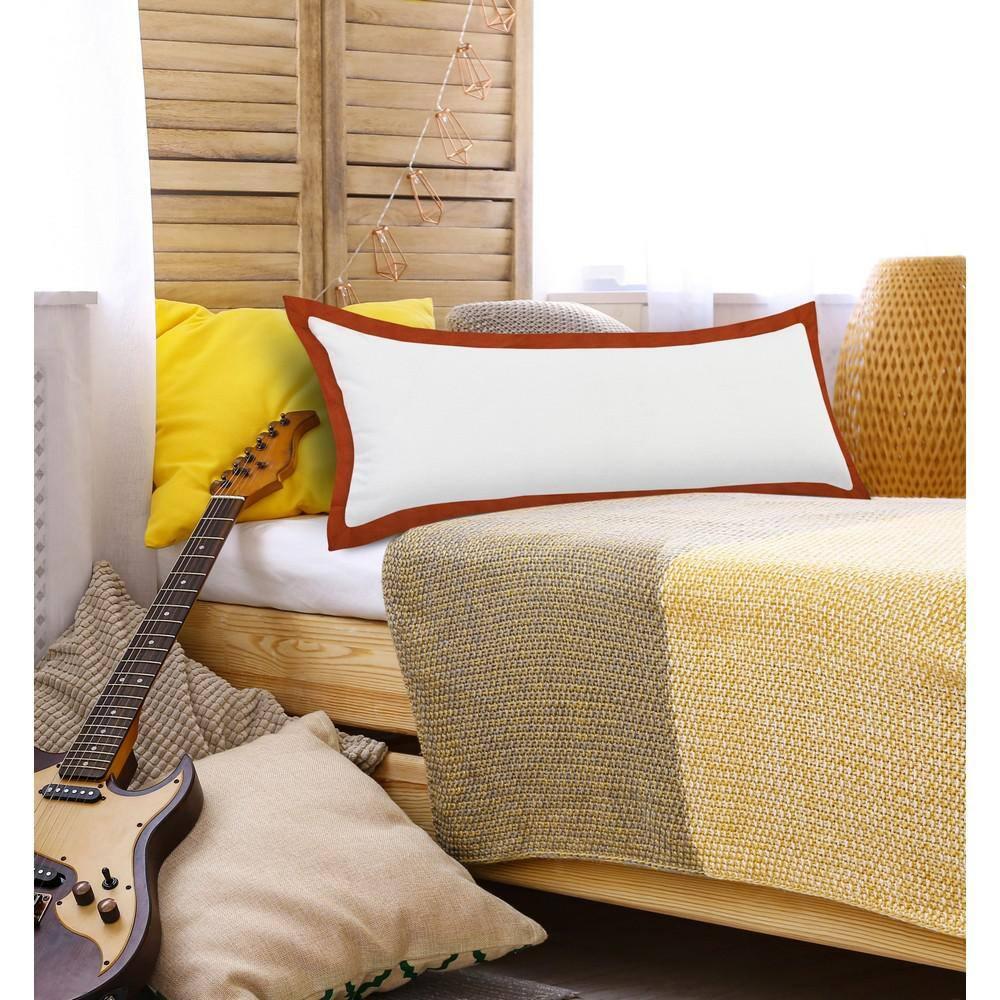 ZeaZu 14" X 36" 100% Cotton Geometric Zippered Pillow