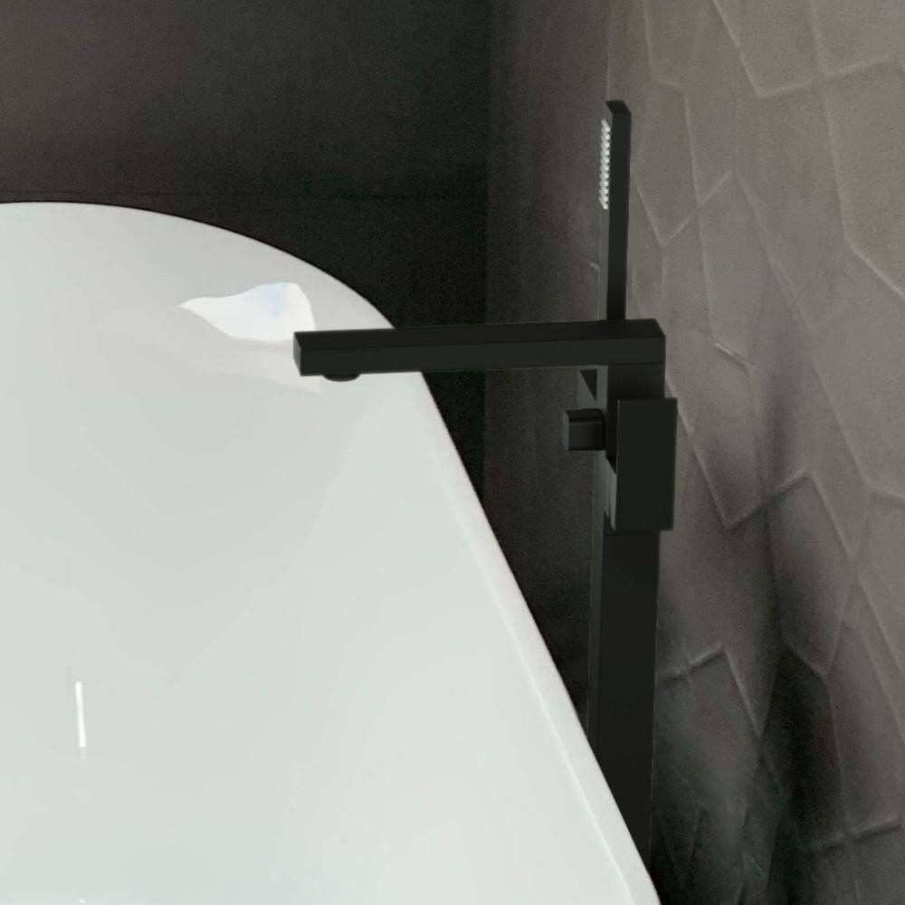 Cube Floor Tub Spout with Diverter
