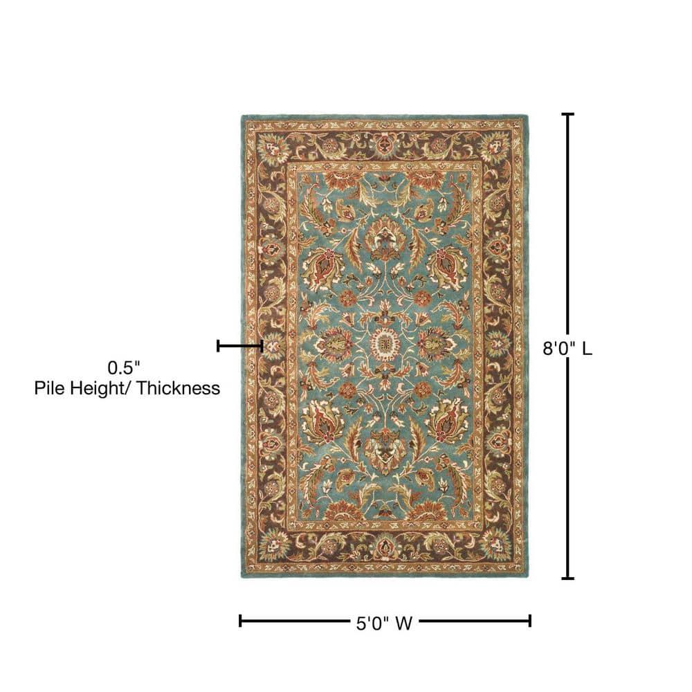 Heritage HG812 Hand Tufted Area Rug - Blue/Brown - 5'x8' - Safavieh.
