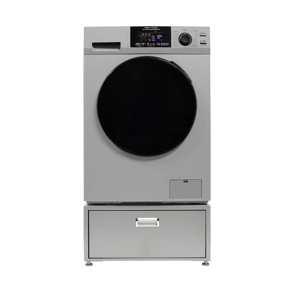 All-in-one Washer Dryer CONVERTIBLE PET Sanitize Cycle 15 lbs 1400RPM+Pedestal