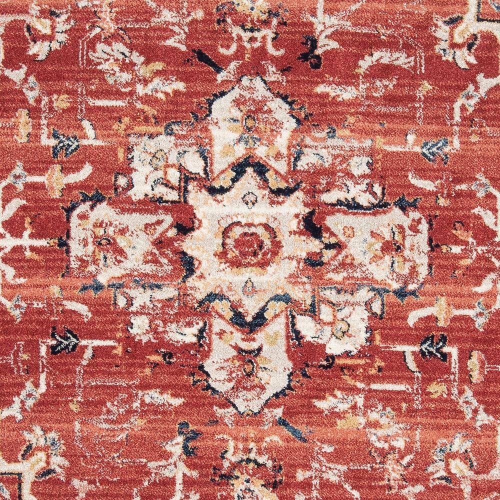 Charleston CHL411 Loomed Indoor Area Rug - Red/Ivory - 6'7"x6'7" Round - Safavieh