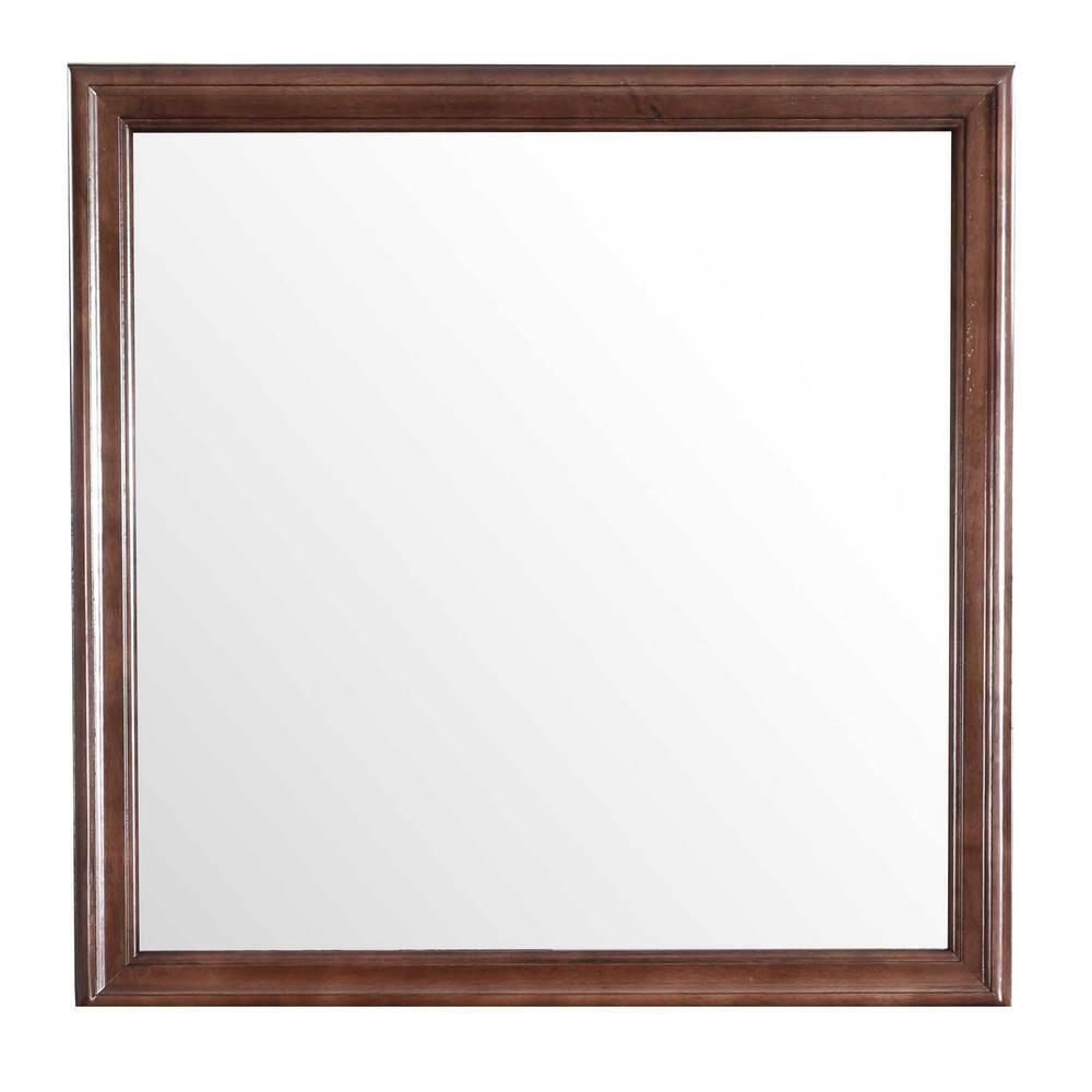 Passion Furniture 38 in. x 38 in. Classic Square Wood Framed Dresser Mirror
